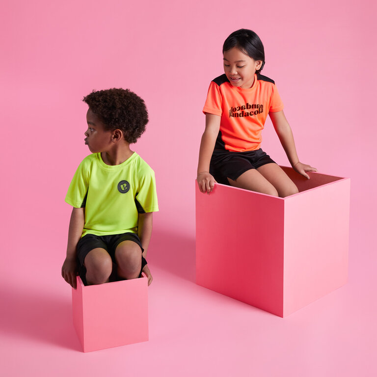 T-shirt de sport personnalisable enfant bicolore 140 gr/m² - Dona | pandacolach
