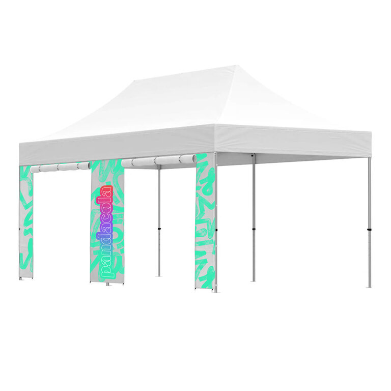 Portes personnalisées pour tente évènementielle - 6x3m | pandacolach