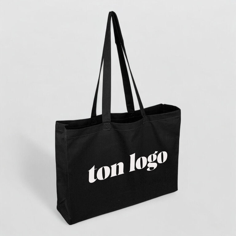 Sac shopping publicitaire avec soufflet en coton 220 gr/m² - Zango | pandacolach
