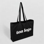 Sac shopping publicitaire avec soufflet en coton 220 gr/m² - Zango | pandacolach - thumb - 1