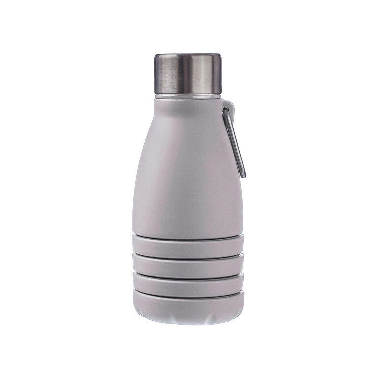 Gourde pliable personnalisable en sillicone avec mousqueton 550 ml - Plika | pandacola - 1