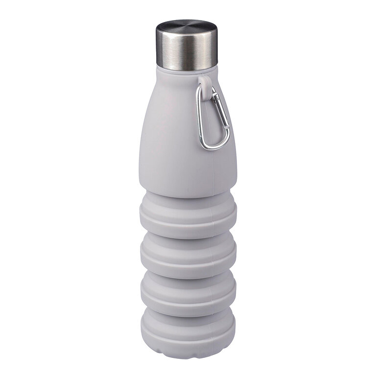 Gourde pliable personnalisable en sillicone avec mousqueton 550 ml - Plika | pandacola - 2