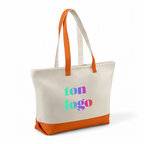 Sac shopping personnalisable bicolore en coton 630 gr/m² - Barbuda | pandacolach - thumb - 1