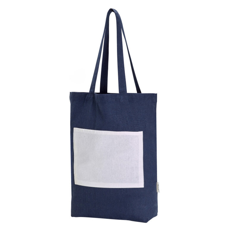 Sac shopping publicitaire avec poche extérieur en coton recyclé 220 gr/m² - Jivol | pandacolach