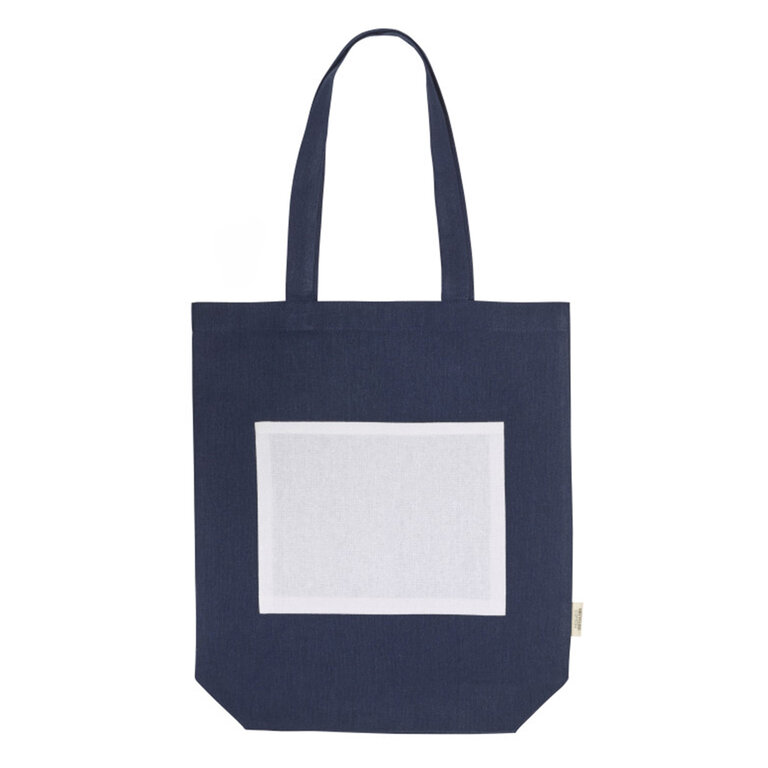 Sac shopping publicitaire avec poche extérieur en coton recyclé 220 gr/m² - Jivol | pandacolach - 1