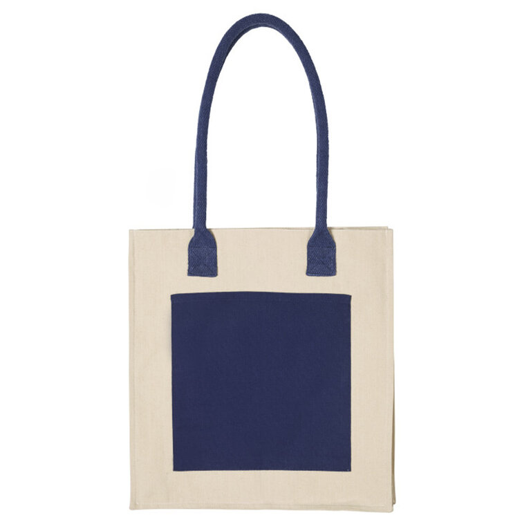 Sac shopping personnalisable bicolore en coton 320 gr/m² - Froma | pandacola - 1