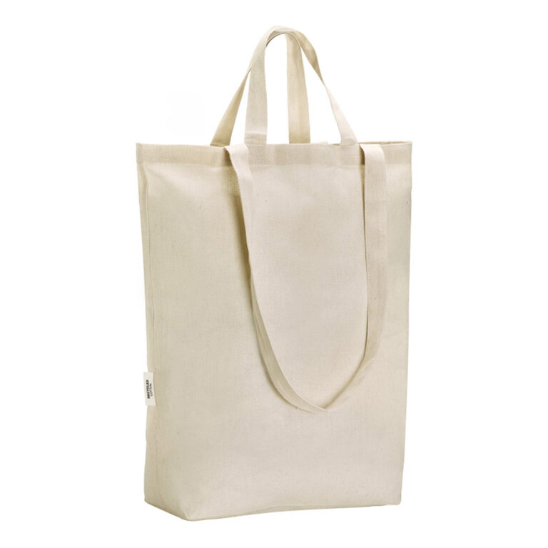 Sac shopping publicitaire double anses en coton recyclé 140 gr/m² - Komi | pandacola