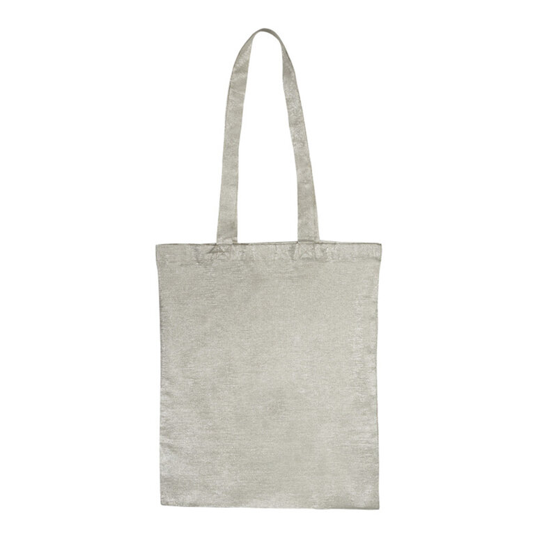 Sac shoppping personnalisé en coton lurex 90 gr/m² - Silver | pandacolach - 1