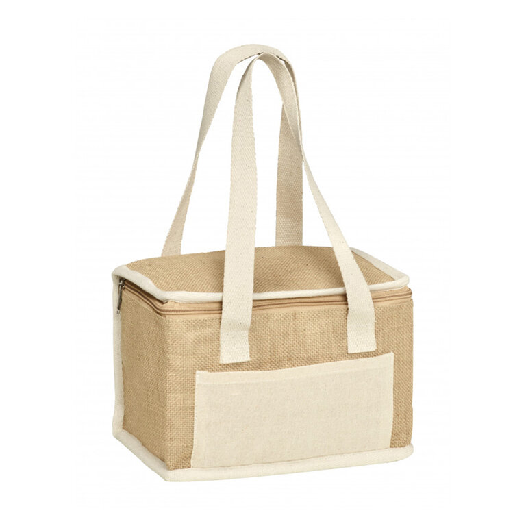 Sac isotherme personnalisable en jute et poche coton - Panna | pandacolach