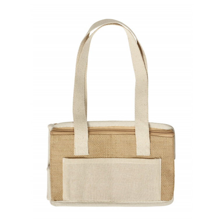 Sac isotherme personnalisable en jute et poche coton - Panna | pandacolach - 1