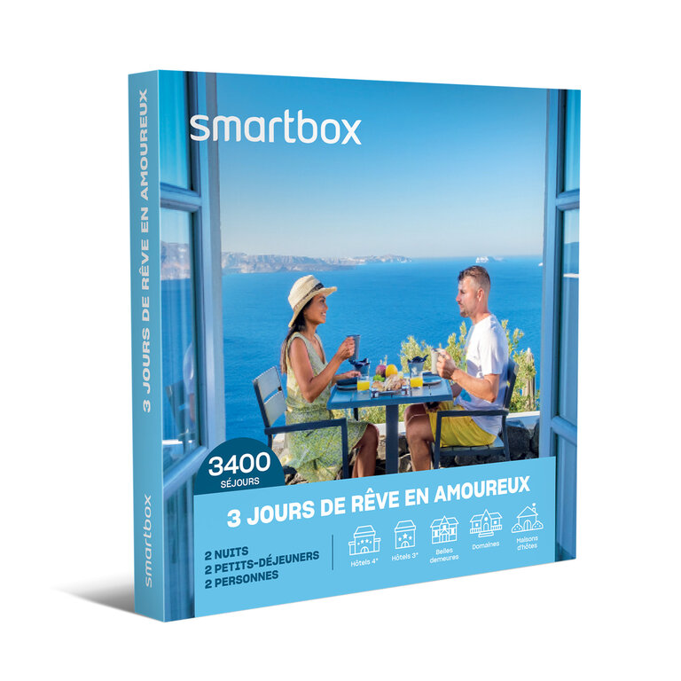 Coffret cadeau personnalisable séjour - 3 jours de rêve en amoureux | Smartbox® | pandacola
