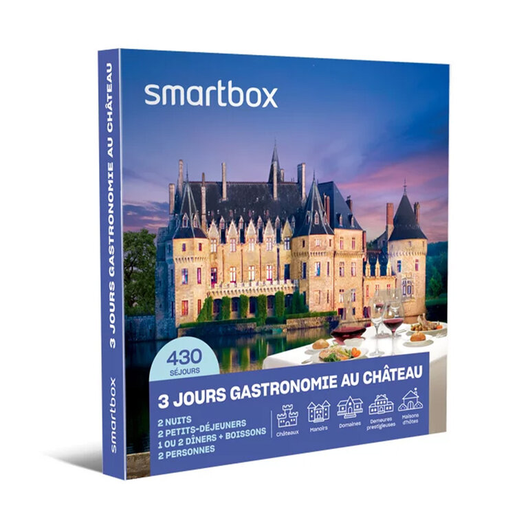 Coffret cadeau personnalisable séjour gastronomique - 3 jours gastronomie, châteaux et belles demeures | Smartbox® | pandacola