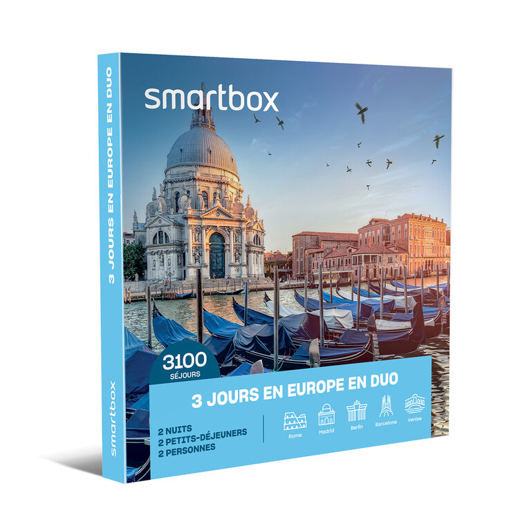 Coffret cadeau personnalisable séjour - 3 jours en Europe en duo | Smartbox® | pandacola
