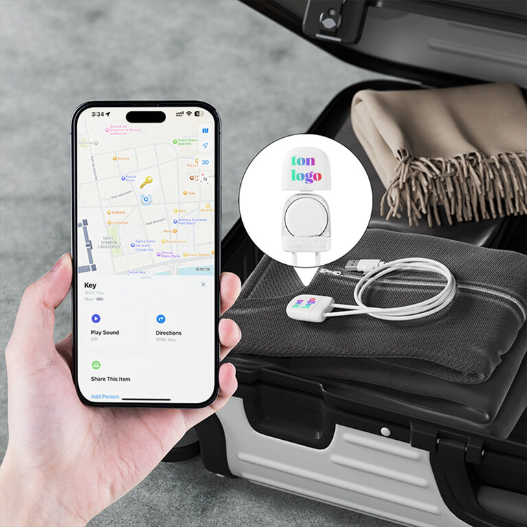 Câble de charge d'un mètre avec tracker connecté personnalisable - Ice-tag | pandacolach