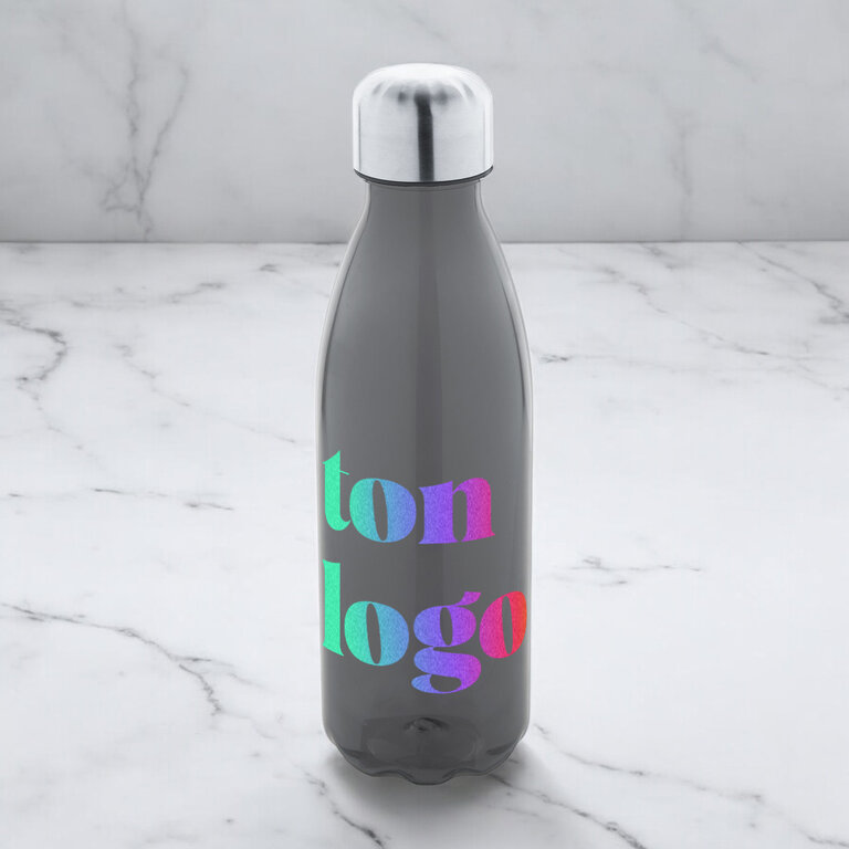 Gourde personnalisable transparente en rPET avec bouchon acier 600 ml - Colab | pandacolach
