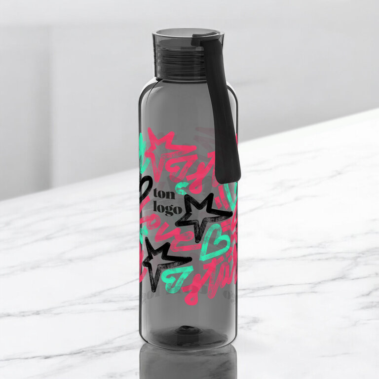 Gourde personnalisable transparente en rPET avec dragonne 500 ml - Pires | pandacolach