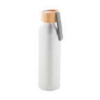 Bouteille personnalisable en aluminium recyclé avec bouchon en bambou et dragonne assortie 600 ml - Hasouaf Color | pandacolach - thumb