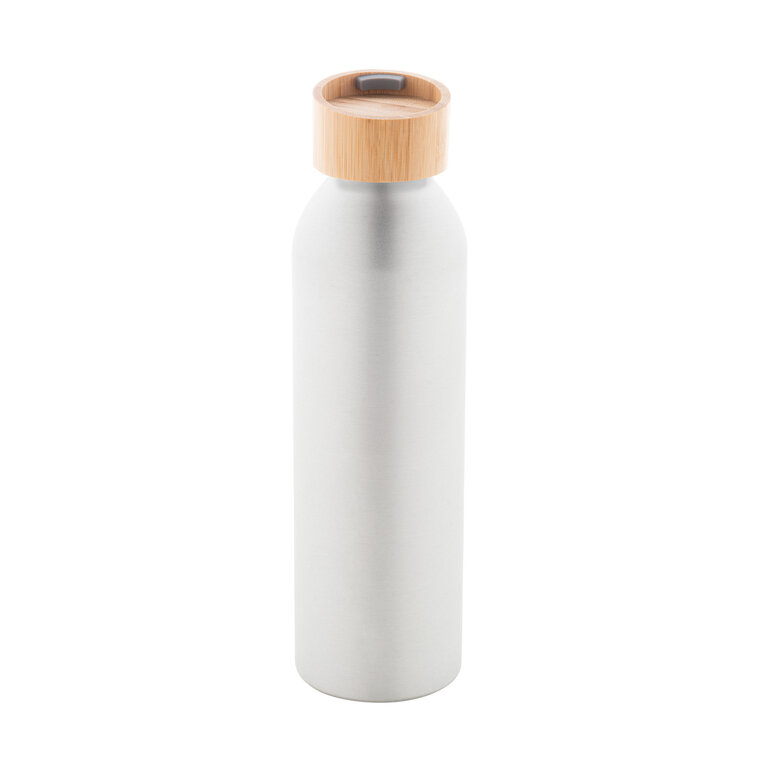 Bouteille personnalisable en aluminium recyclé avec bouchon en bambou et dragonne assortie 600 ml - Hasouaf Color | pandacolach - 2