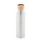 Bouteille personnalisable en aluminium recyclé avec bouchon en bambou et dragonne assortie 600 ml - Hasouaf Color | pandacolach - thumb - 2