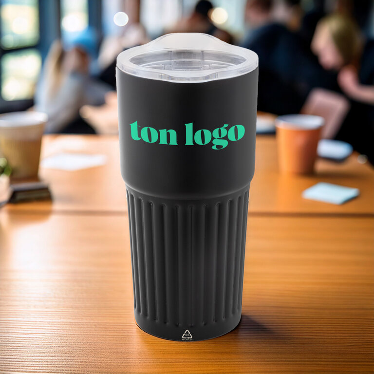 Mug isotherme personnalisé double paroi acier recyclé 600 ml - Soko | pandacolach