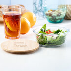 Lunchbox personnalisable en verre avec couvercle en bambou 650 ml - Hapeti | pandacolach - thumb - 1