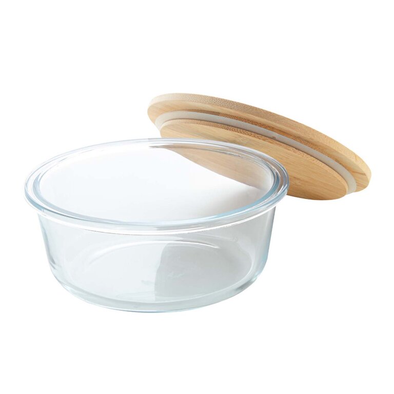 Lunchbox personnalisable en verre avec couvercle en bambou 650 ml - Hapeti | pandacola - 3