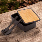 Lunchbox personnalisable en PP avec couvercle en bambou et couverts 500 ml - Hungry | pandacolach - thumb - 3