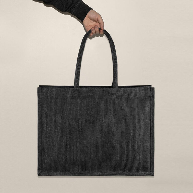 Sac publicitaire en jute noir de 330 gr/m² - Perlou | pandacola - 5