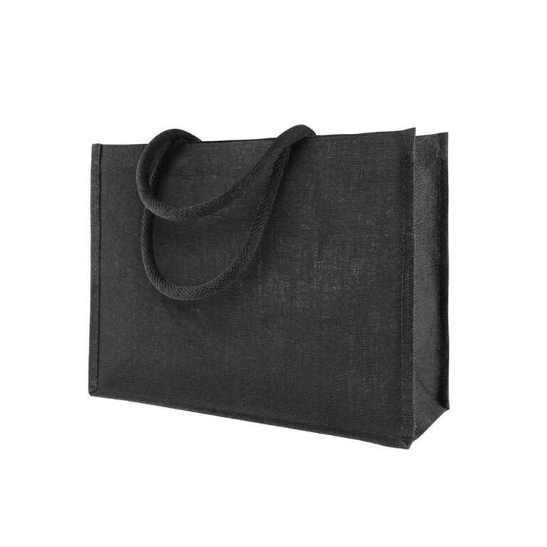 Sac publicitaire en jute noir de 330 gr/m² - Perlou | pandacola - 1