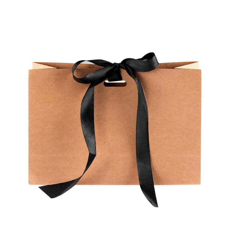 Sac personnalisable en kraft 280 gr/m² avec ruban - Vaika | pandacolach
