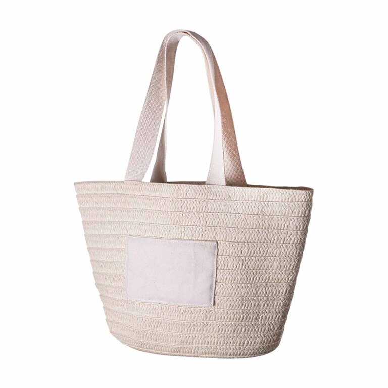 Sac de plage personnalisé en paille - Tulipe | pandacola