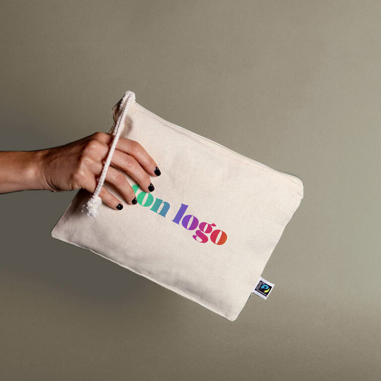 Trousse personnalisée 28x20 cm en coton Fairdrate - Gobi Fairtrade | pandacola