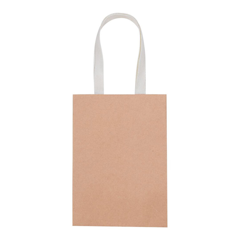 Sac cadeau publicitaire kraft avec anses en coton 18x10x25 cm - Dona mini | pandacola - 2