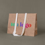 Sac cadeau publicitaire kraft avec anses en coton 35x12x25 cm - Dona | pandacola - thumb - 3