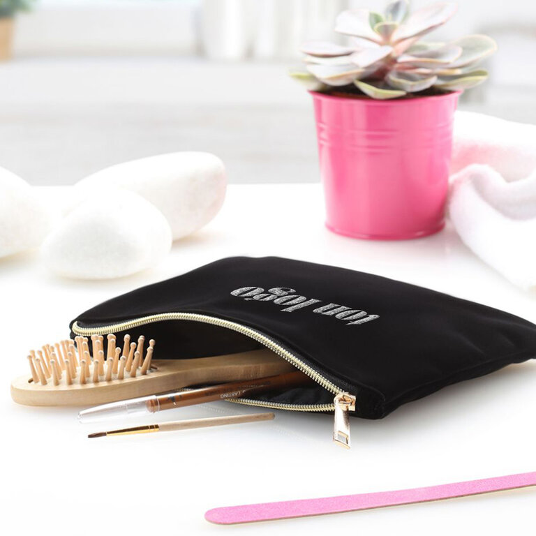 Trousse en velour personnalisée doublée avec fermeture éclair - Cali | pandacola