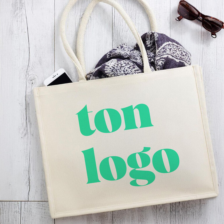 Sac publicitaire en coton laminé 230 gr/m² avec soufflet - Naty | pandacola