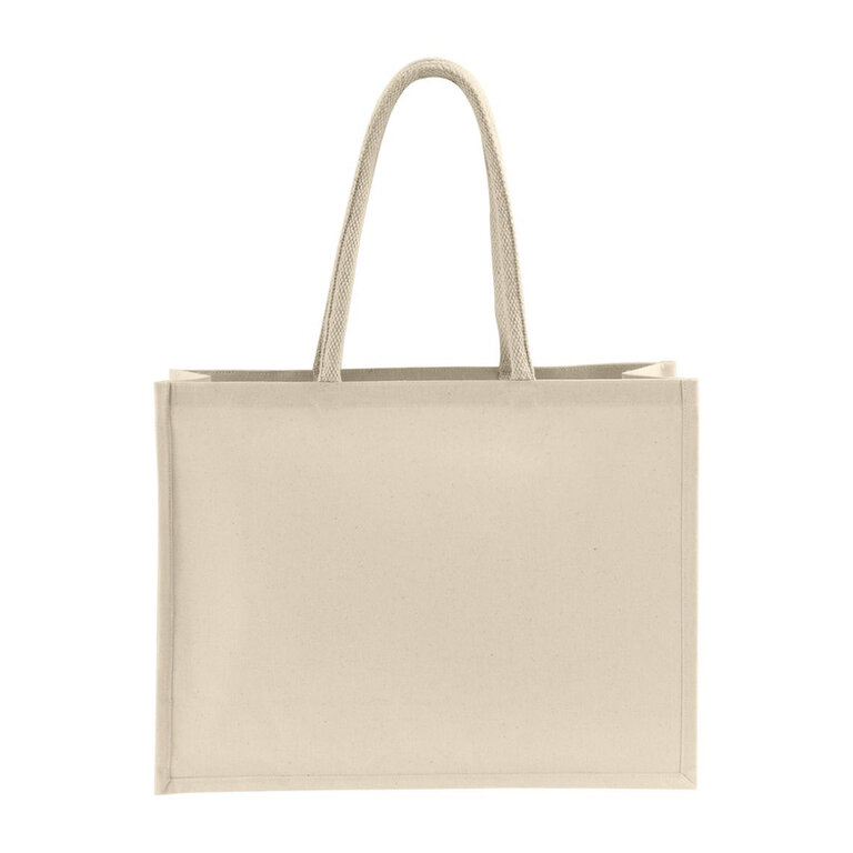 Sac publicitaire en coton laminé 230 gr/m² avec soufflet - Naty | pandacola