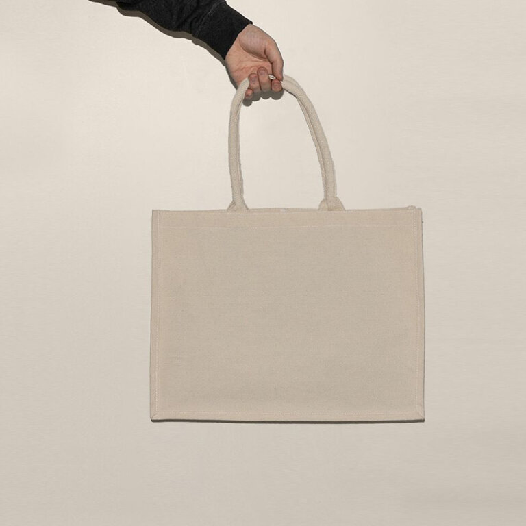 Sac publicitaire en coton laminé 230 gr/m² avec soufflet - Naty | pandacola - 2