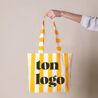 Tote bag personnalisable à rayure en coton recyclé - Madou | pandacola - thumb - 2