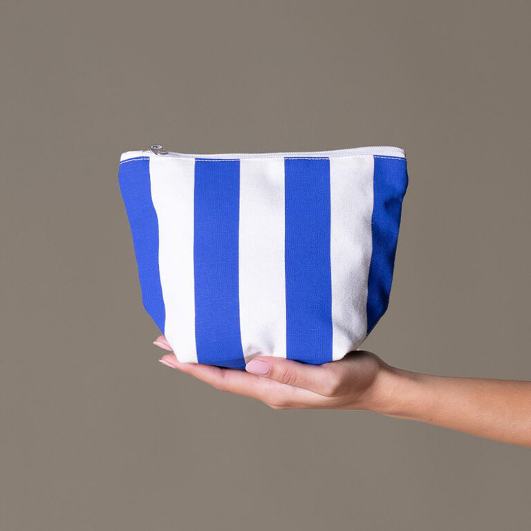 Trousse de maquillage personnalisée à rayure en coton recyclé - Madou mini | pandacola - 2