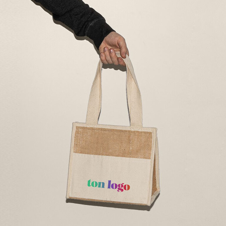 Mini sac isotherme en jute et coton - Miami | pandacola