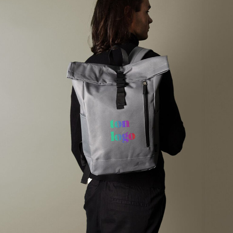 Sac à dos roll top personnalisable en Polyester recyclé - Nino | pandacola