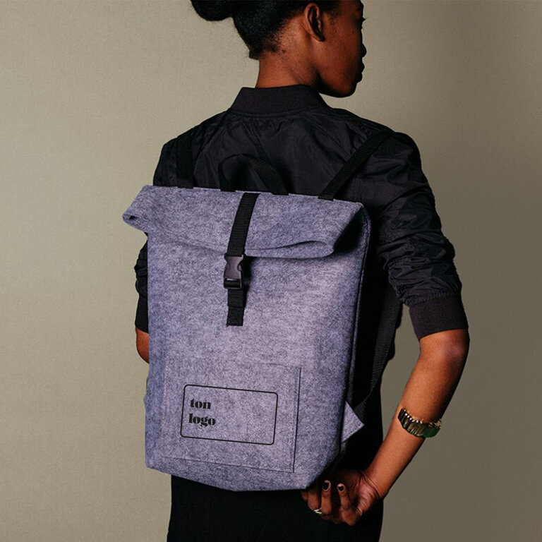 Sac à dos roll top personnalisé pour ordinateur 100% RPET - Kylian | pandacola