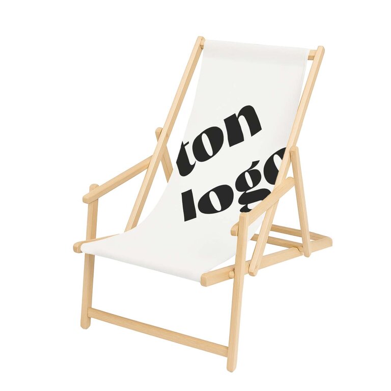 Chilienne avec accoudoir simple personnalisée en bois 142 x 60 cm - Copa | pandacola - 2