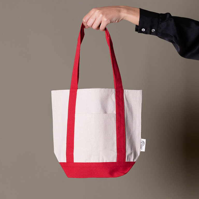 Sac publicitaire en coton recyclé double couleur avec poche - Nakano | pandacola - 3