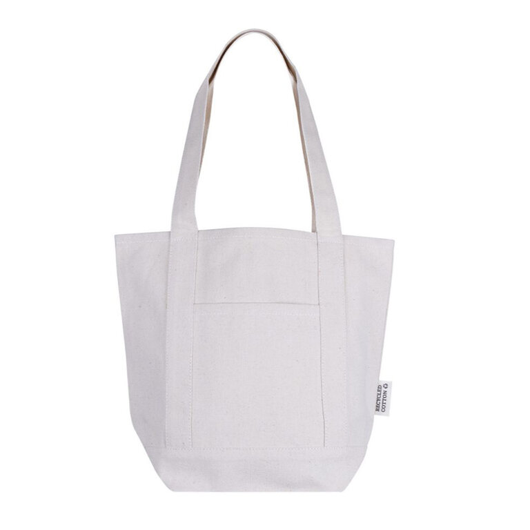 Sac publicitaire en coton recyclé double couleur avec poche - Nakano | pandacola - 1