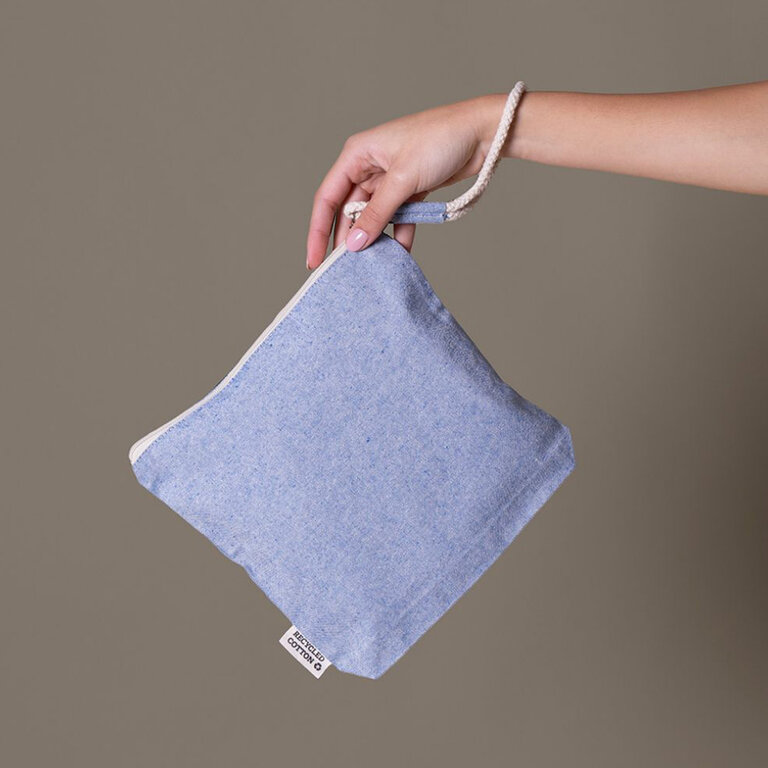 Trousse de toilette promotionnelle en coton recyclé et poignée - Louise | pandacola - 3