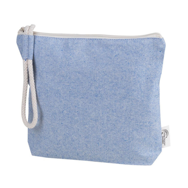 Trousse de toilette promotionnelle en coton recyclé et poignée - Louise | pandacola