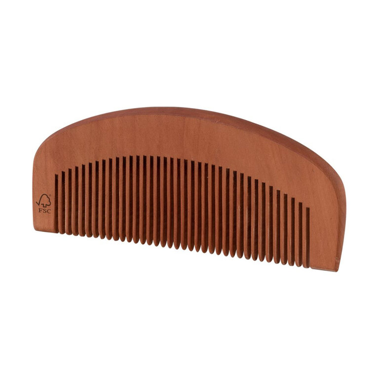 Peigne publicitaire arrondi en bois de hêtre - Lani | pandacola