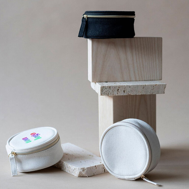 Boîte à bijoux personnalisée en coton recyclé - Perle | pandacola